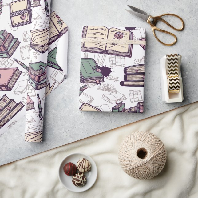 Books to read wrapping paper (Crafts)