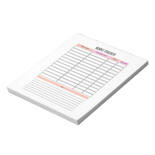 Books Tracker Planner Notepad
