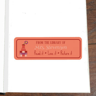 Books Vase Classroom Library Peach Budget Labels