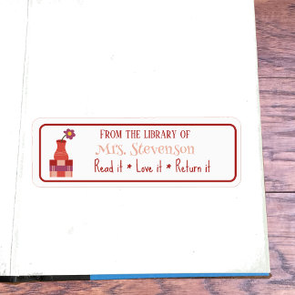 Books Vase Classroom Library White Budget Stickers