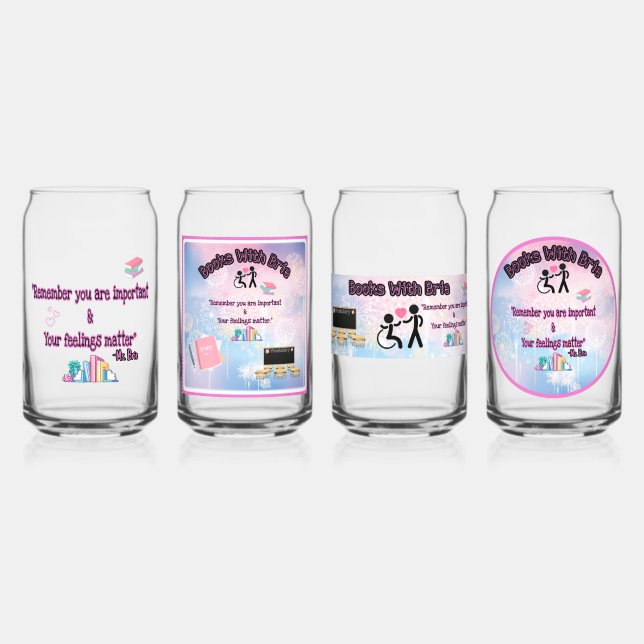 Books With Brie glass cup set (Front)