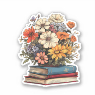 Books with Flowers