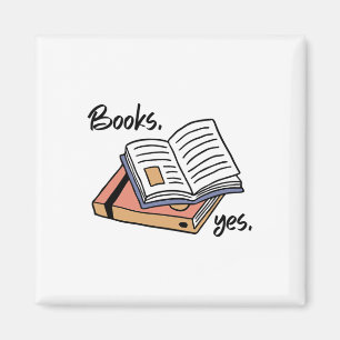 Books Yes Fun Cartoon Thankful Thanksgiving Fall A Magnet