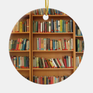 Bookshelf background ceramic tree decoration