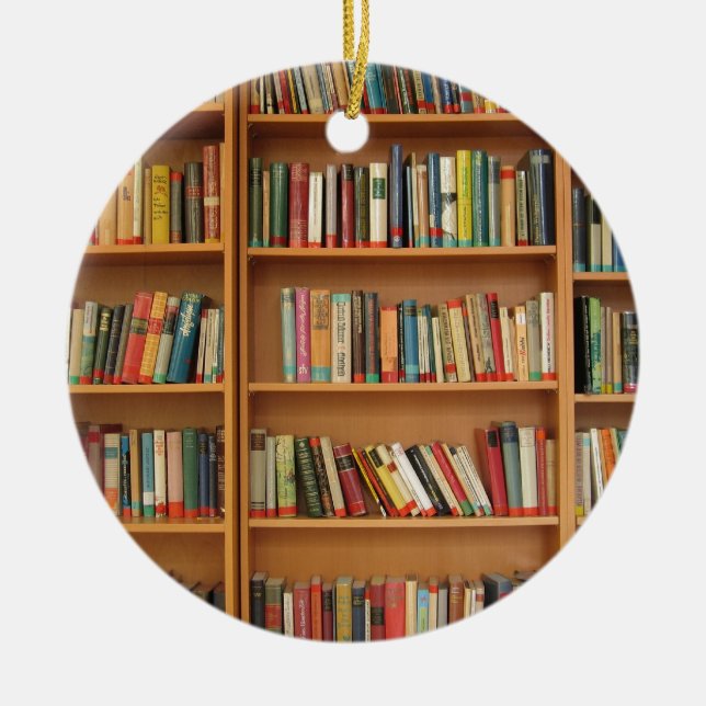 Bookshelf background ceramic tree decoration (Front)