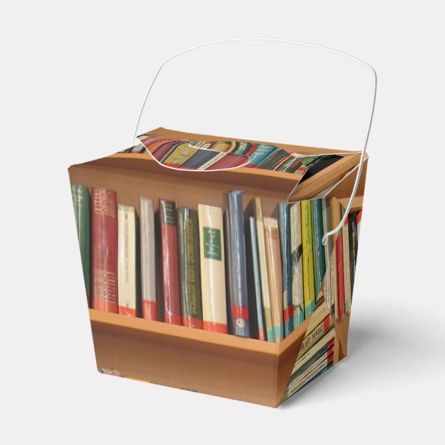 Bookshelf background favour box (Front Side)