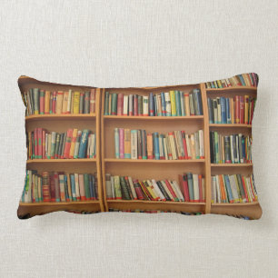 Bookshelf background lumbar cushion