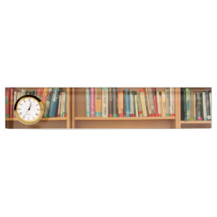 Bookshelf background nameplate