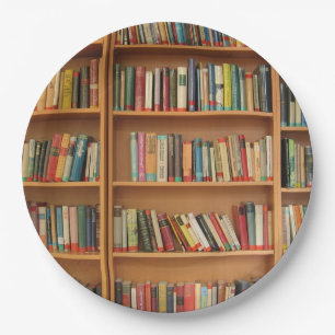 Bookshelf background paper plate