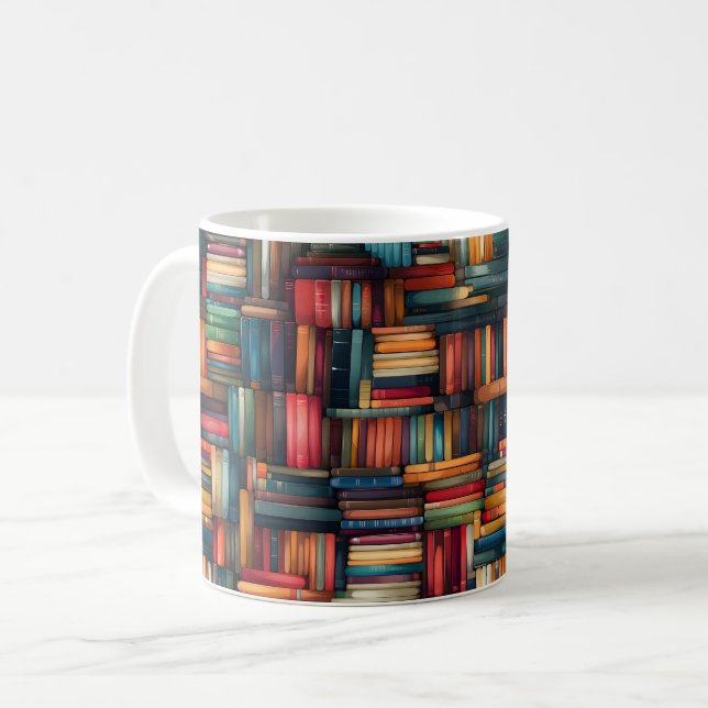 Bookshelf Books Coffee Mug (Front Left)