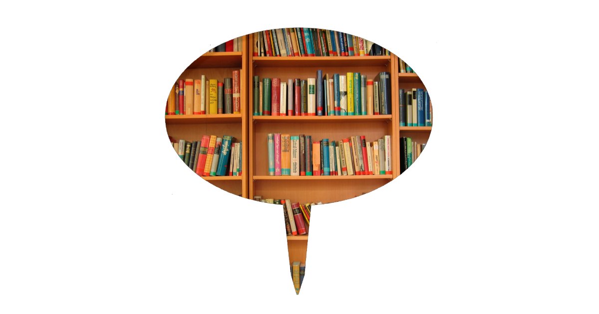 Bookshelf Books Library Bookworm Reading Cake Toppers Zazzle