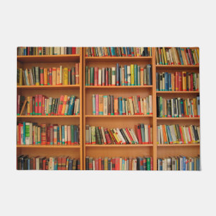 Bookshelf Books Library Bookworm Reading Doormat