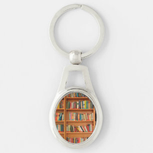 Bookshelf Books Library Bookworm Reading Key Ring
