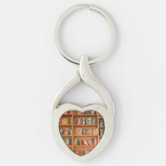 Bookshelf Books Library Bookworm Reading Key Ring