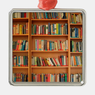 Bookshelf Books Library Bookworm Reading Metal Tree Decoration