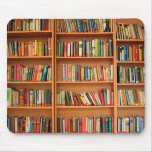 Bookshelf Books Library Bookworm Reading Mouse Mat