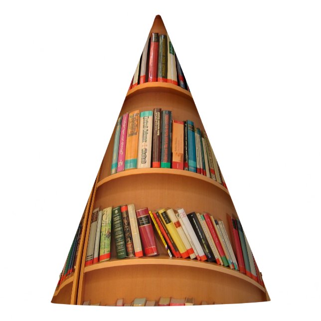 Bookshelf Books Library Bookworm Reading Party Hat (Front)