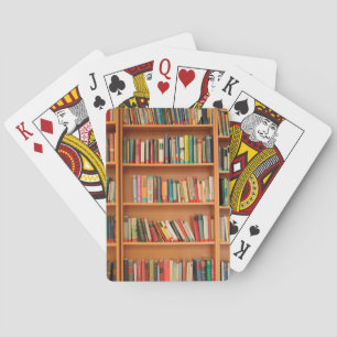 Bookshelf Books Library Bookworm Reading Playing Cards