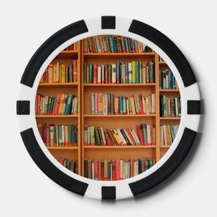 Bookshelf Books Library Bookworm Reading Poker Chips