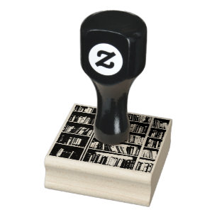 Bookshelf Books Library Bookworm Reading Rubber Stamp