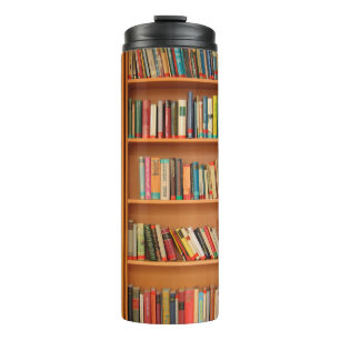 Bookshelf Books Library Bookworm Reading Thermal Tumbler
