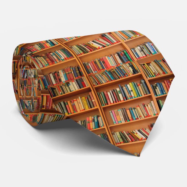 Bookshelf Books Library Bookworm Reading Tie (Rolled)