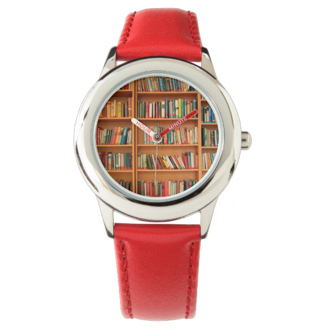 Bookshelf Books Library Bookworm Reading Watch (Front)