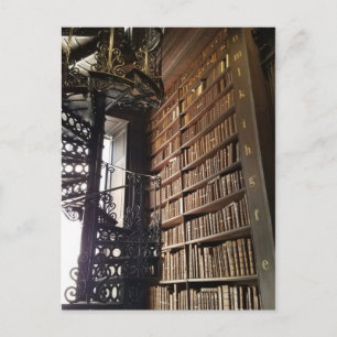 Bookshelf in the Long Room, Dublin, Ireland Postcard