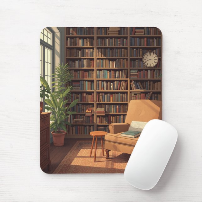 BookShelf  Mouse Mat (With Mouse)