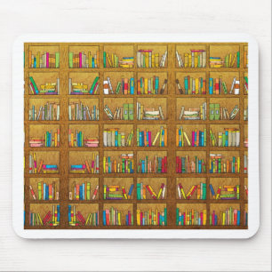 bookshelf pattern mouse mat