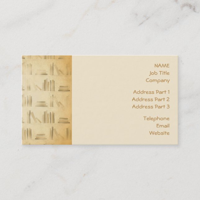 Bookshelf Pattern. Vintage Style Look Background. Business Card (Front)