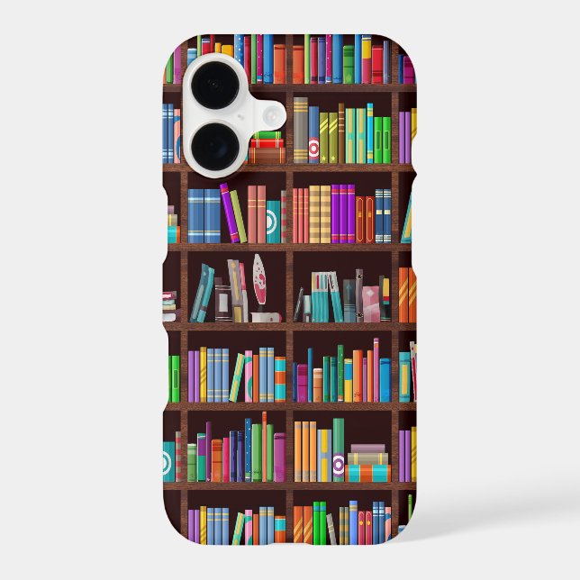 Bookshelf Reader Bookaholic Books Lover Bookworm iPhone Case (Back)