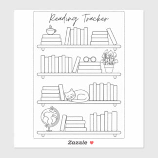 Bookshelf Reading Log Tracker Book Spine Colouring