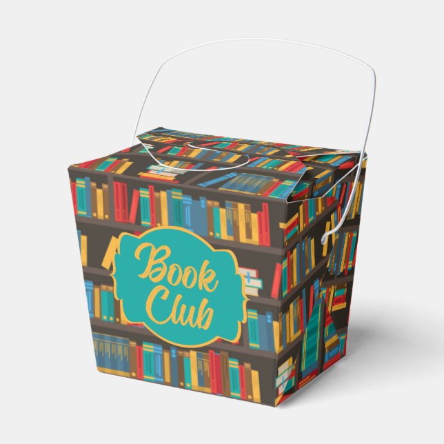Bookshelf Reading Love Favour Box (Front Side)