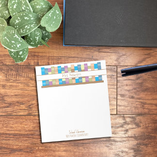 Bookshelf School Librarian Personalised Notepad