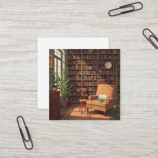 BookShelf  Square Business Card (Front/Back In Situ)