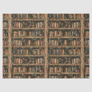 Bookshelves with Flowering Vines Tissue Paper