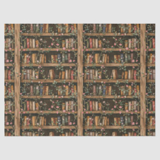 Bookshelves with Flowering Vines Tissue Paper