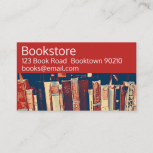 Bookshop, bookstore or online books business card