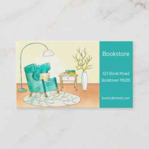 Bookshop, bookstore or online books business card