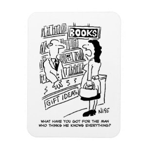 Bookshop Customer asks Shopkeeper a Question Magnet