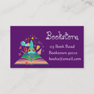 Bookshop,  kids bookstore or online books business card