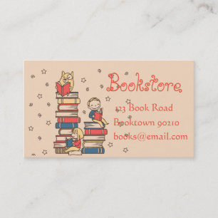 Bookshop,  kids bookstore or online books business card