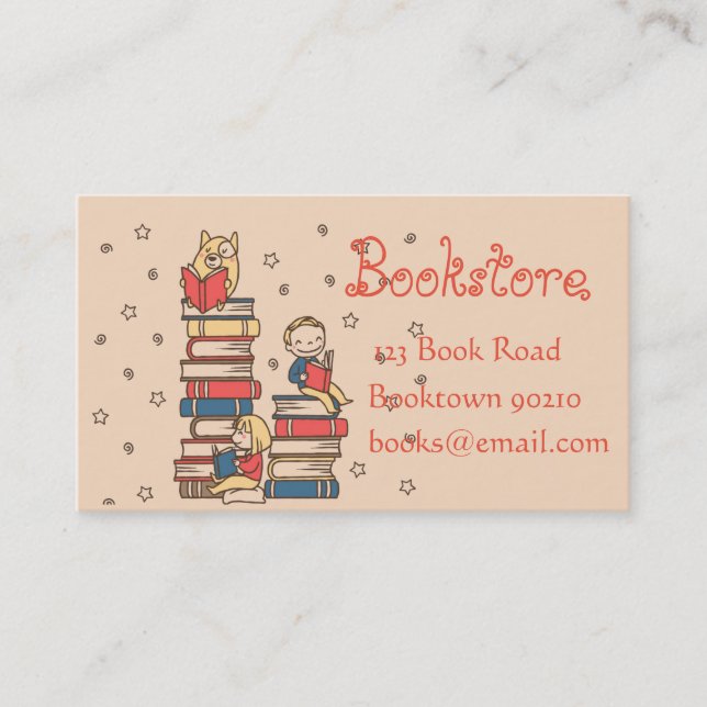 Bookshop,  kids bookstore or online books business card (Front)