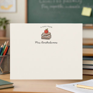 Bookstack and Apple Personalised School Teacher  Card