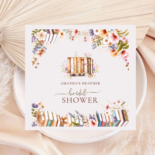 Bookstore Blush Wildflower Bridal Shower Napkin