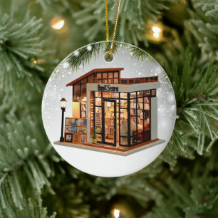 Bookstore Bookaholic  Reader Books Lover Bookworm Ceramic Tree Decoration