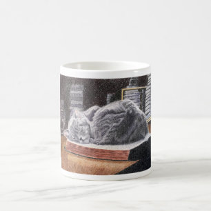 Bookstore Cat Coffee Mug