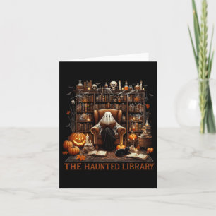 Bookstore Halloween Vintage Spooky Bookish Haunted Card