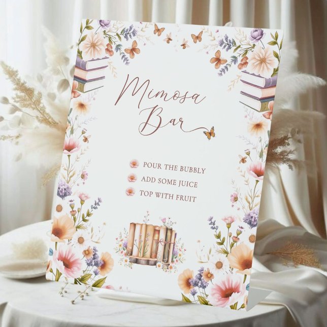 Bookstore Wildflower Bridal Shower Mimosa Bar Sign (Creator Uploaded)